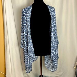Sheer polyester handkerchief hem cape/cardigan One size